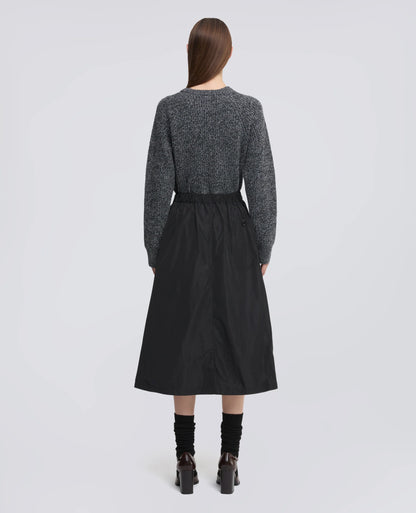 Aspesi Technical Polyester Lined Skirt - Navy Dark Slate Gray