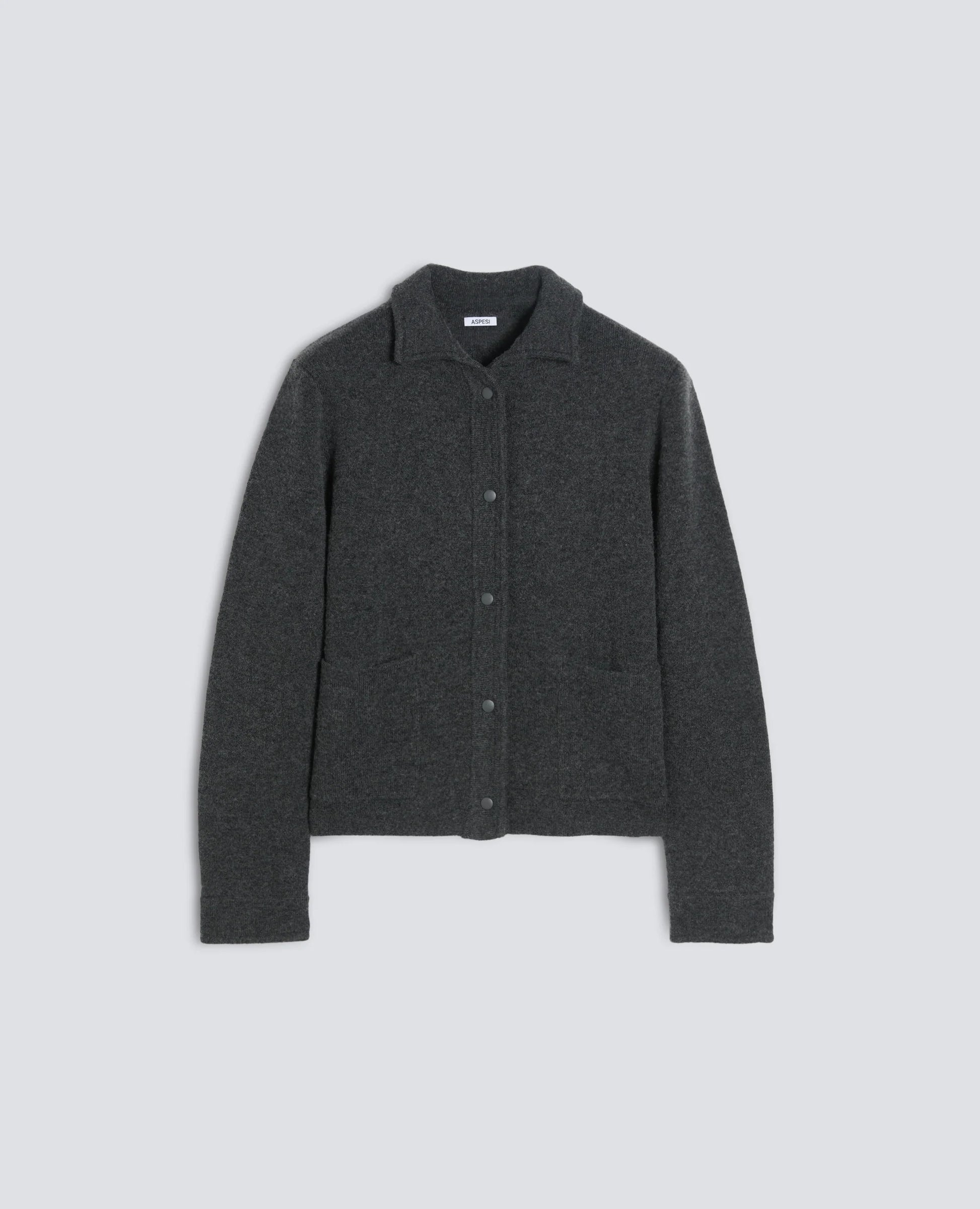 Aspesi Wool/Cashmere Knit Jacket - Charcoal Dark Slate Gray