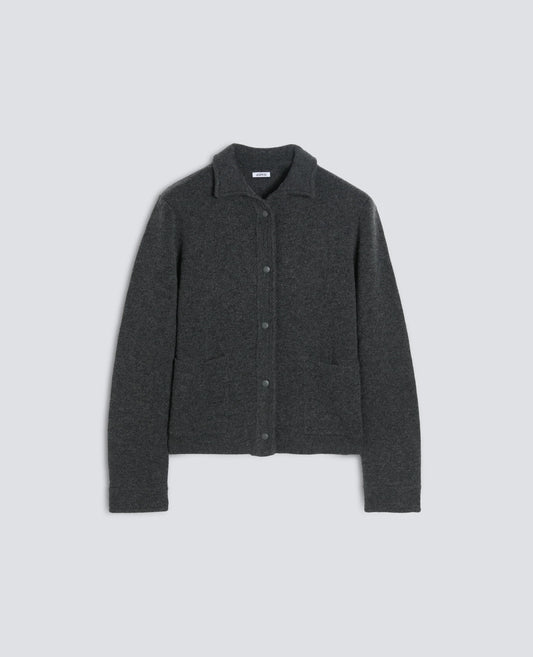 Aspesi Wool/Cashmere Knit Jacket - Charcoal Dark Slate Gray