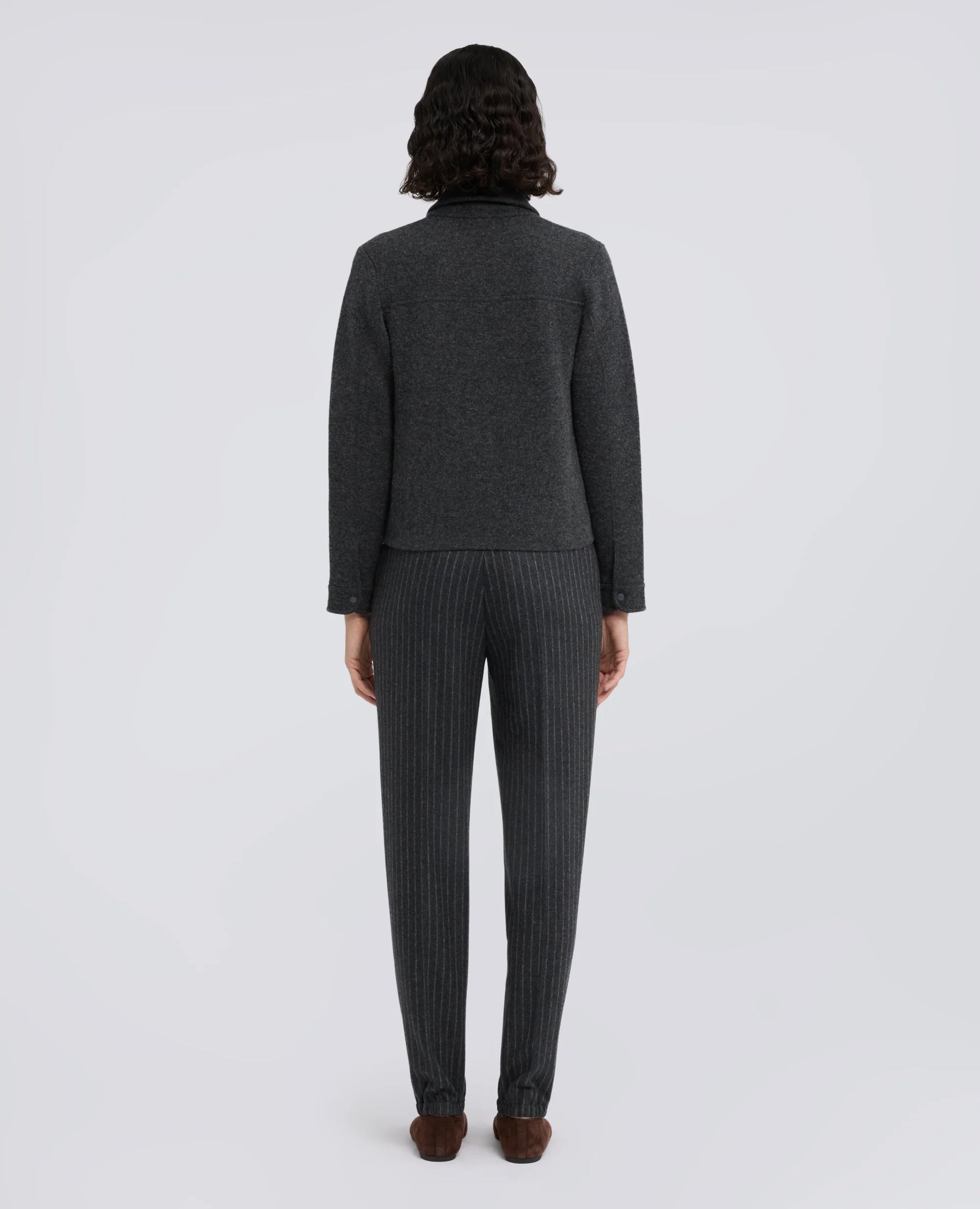 Aspesi Wool/Cashmere Knit Jacket - Charcoal Dark Slate Gray