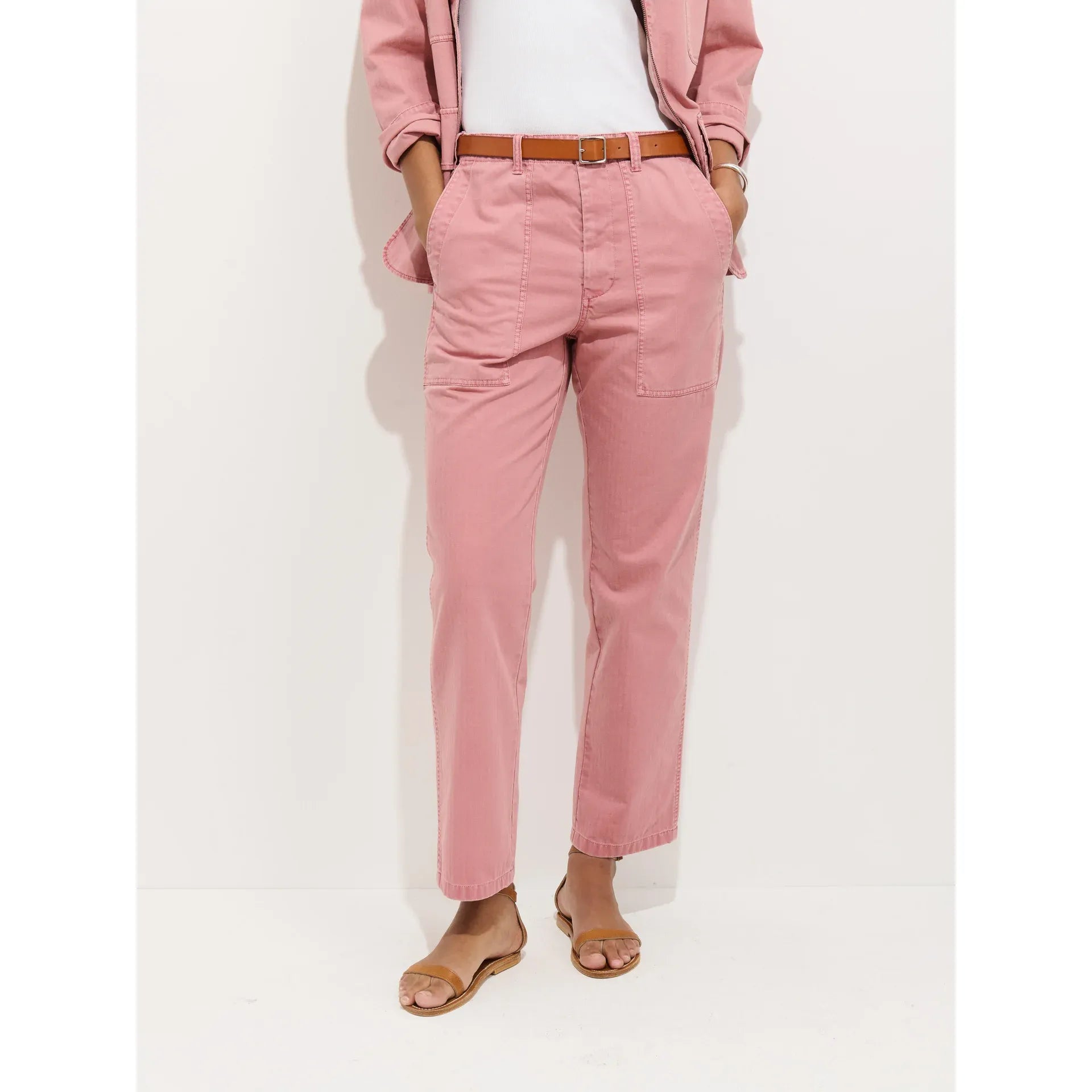 Neil Pant in Herringbone - Ash Rose - DUNE + SALT