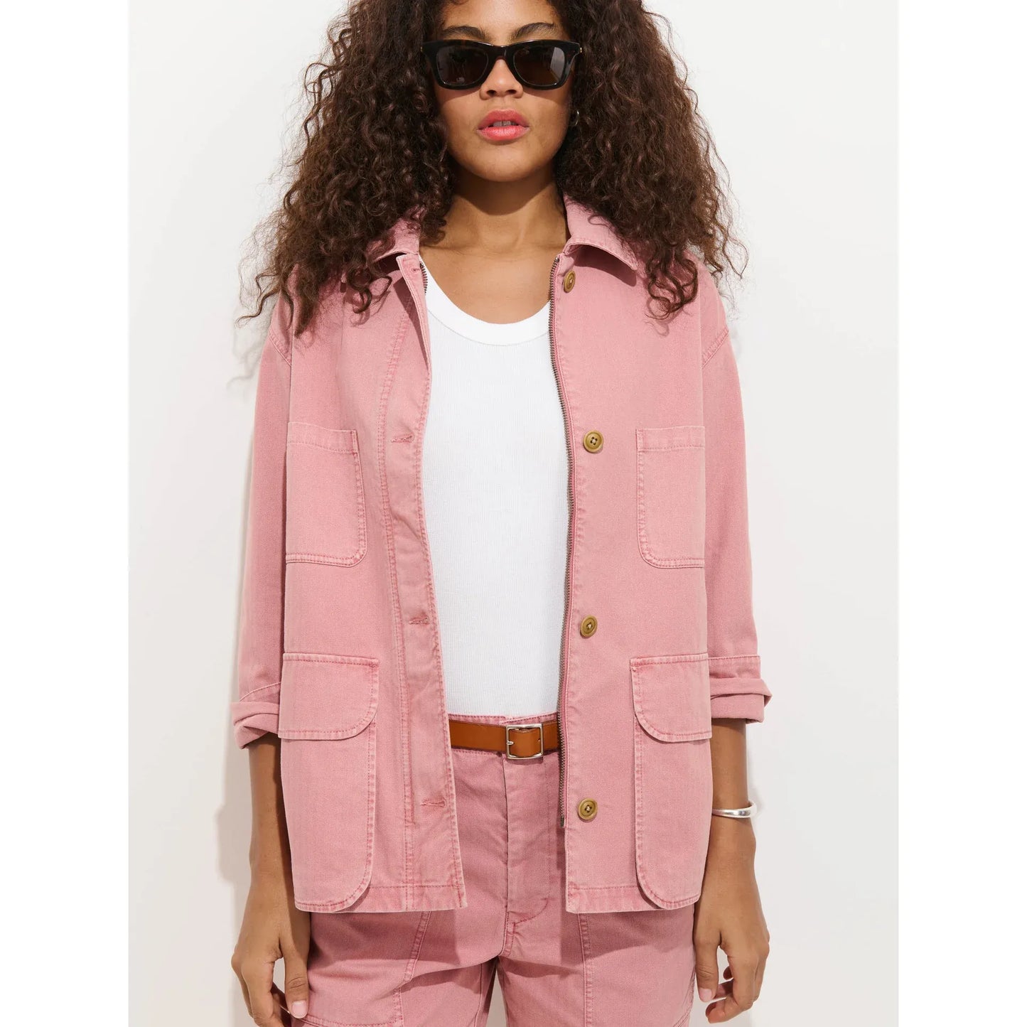 Painter Jacket in Herringbone - Ash Rose - DUNE + SALT