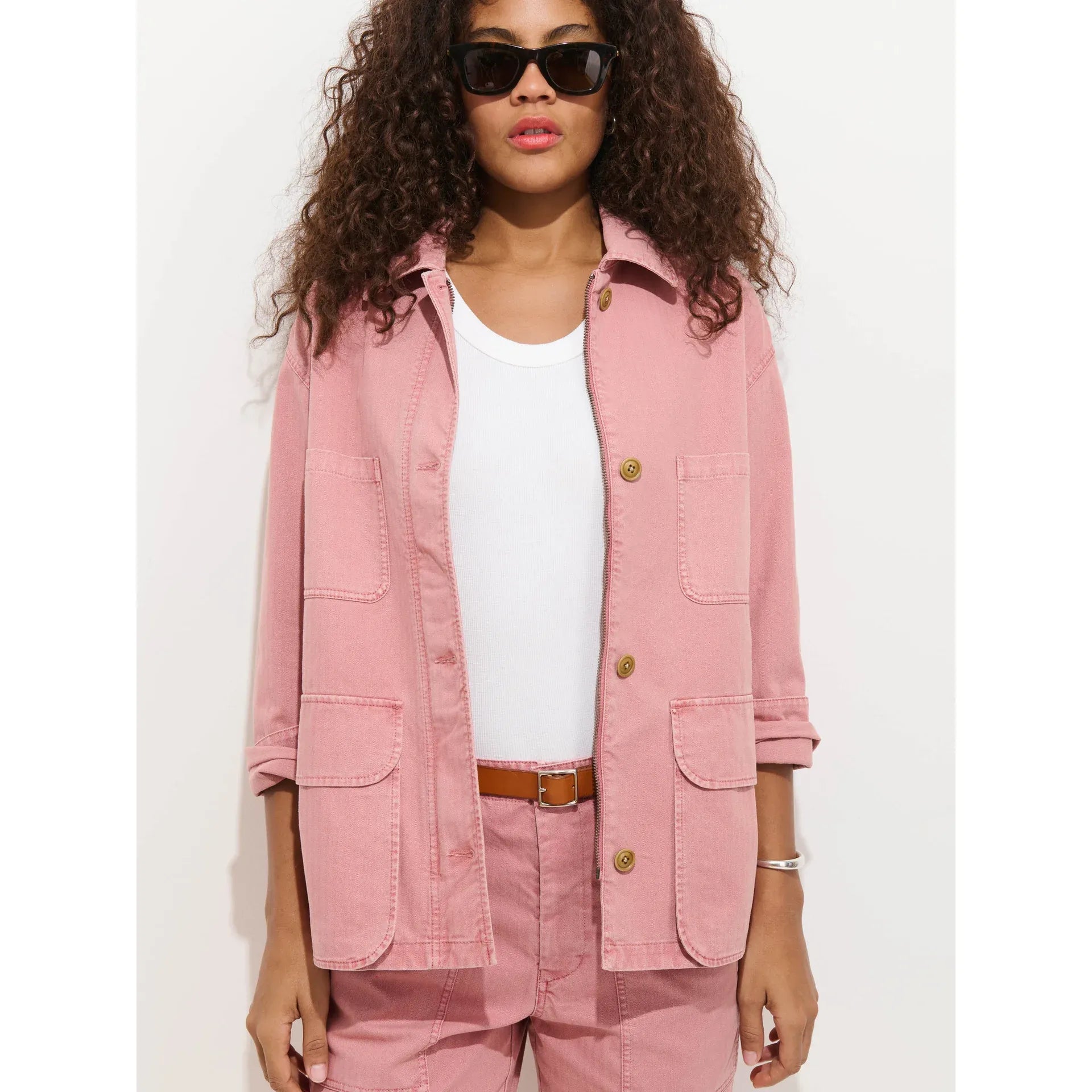 Painter Jacket in Herringbone - Ash Rose - DUNE + SALT