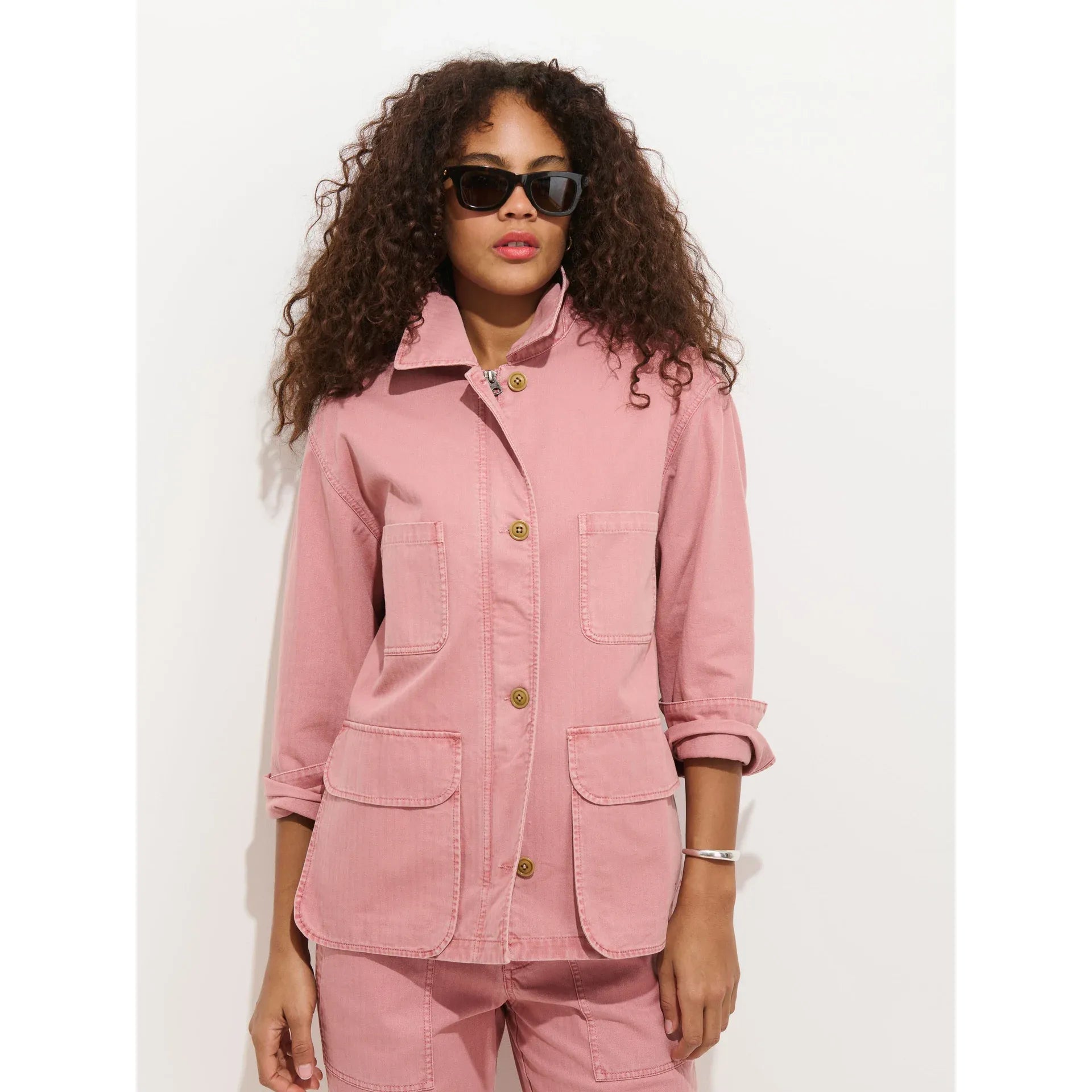 Painter Jacket in Herringbone - Ash Rose - DUNE + SALT