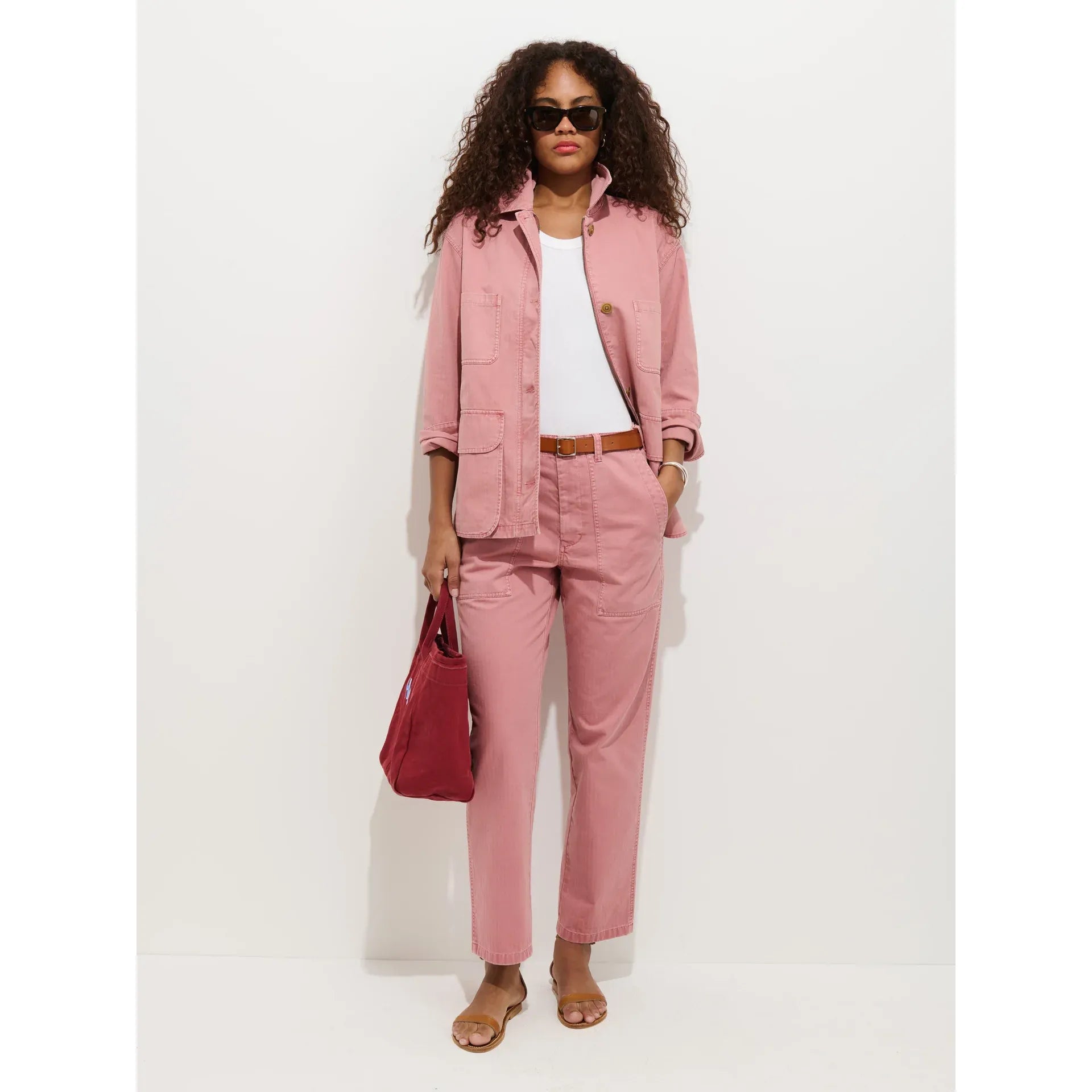 Painter Jacket in Herringbone - Ash Rose - DUNE + SALT