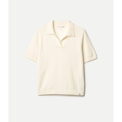 Refined Merino Wool Short Sleeve Women's Polo Shirt - Nature - DUNE + SALT