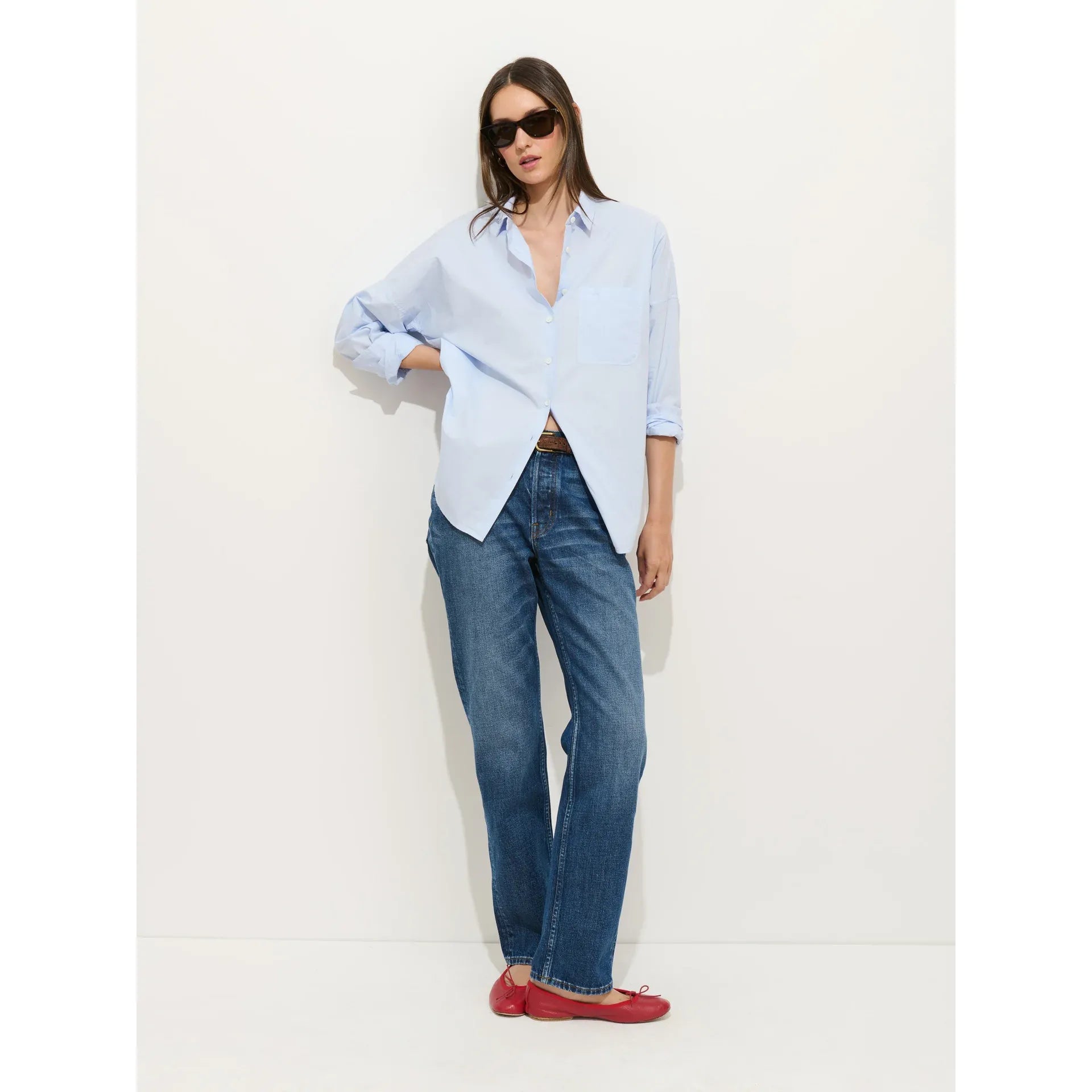 Jo Shirt in Cotton Poplin - Calm Blue - DUNE + SALT