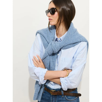 Jo Shirt in Cotton Poplin - Calm Blue - DUNE + SALT
