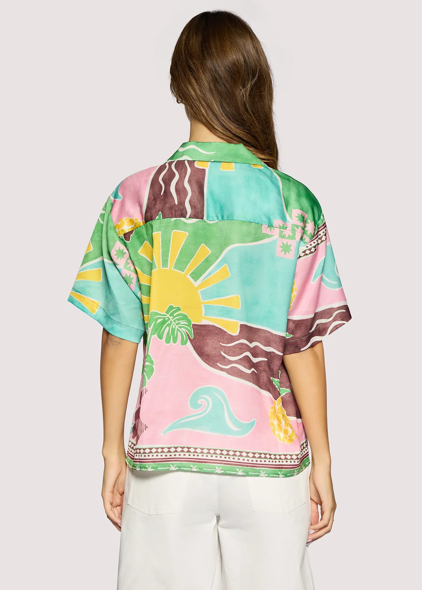 Isla Spell Button Down Shirt - Green Multi - DUNE + SALT