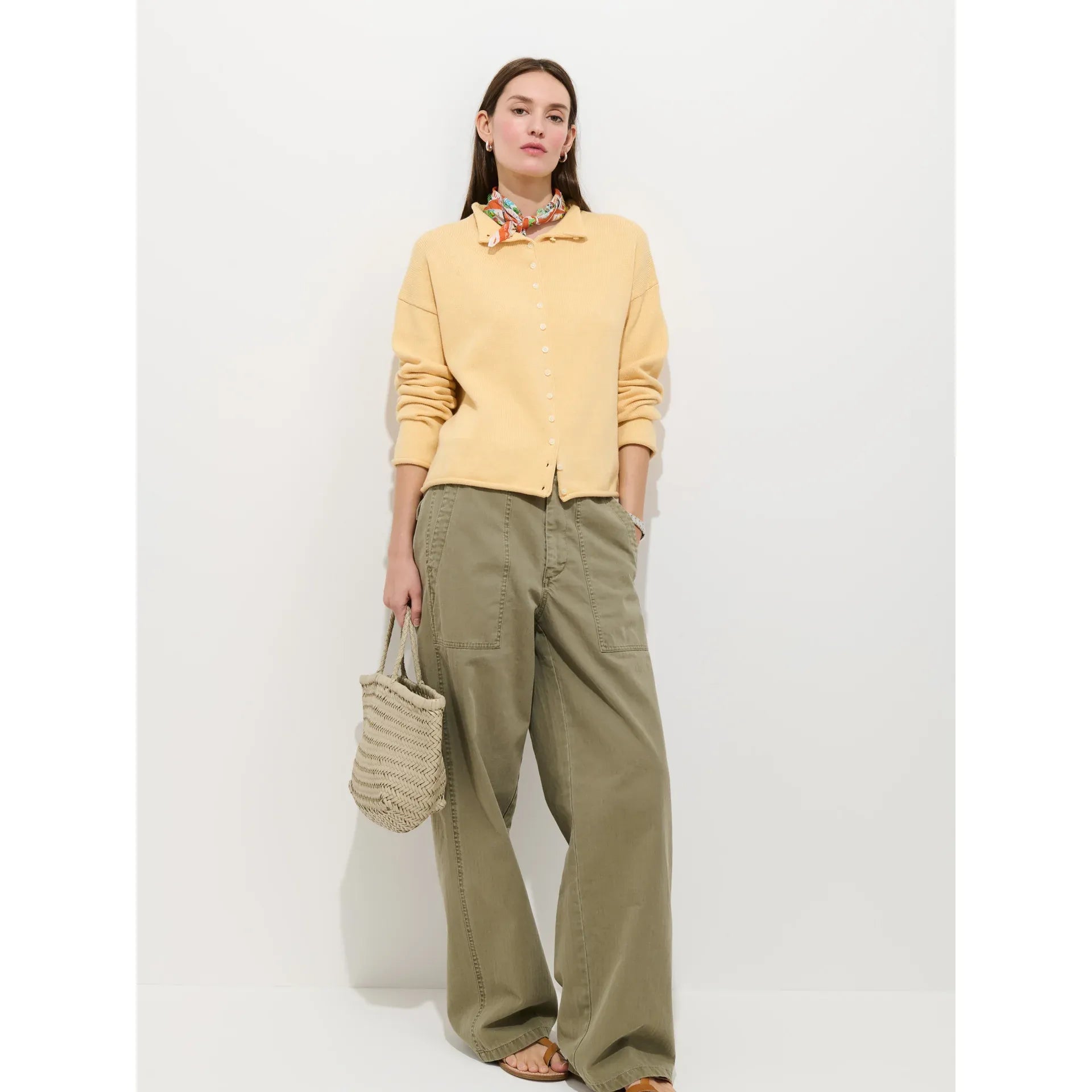 Taylor Cardigan in Cotton Cashmere - Honey Biscuit - DUNE + SALT