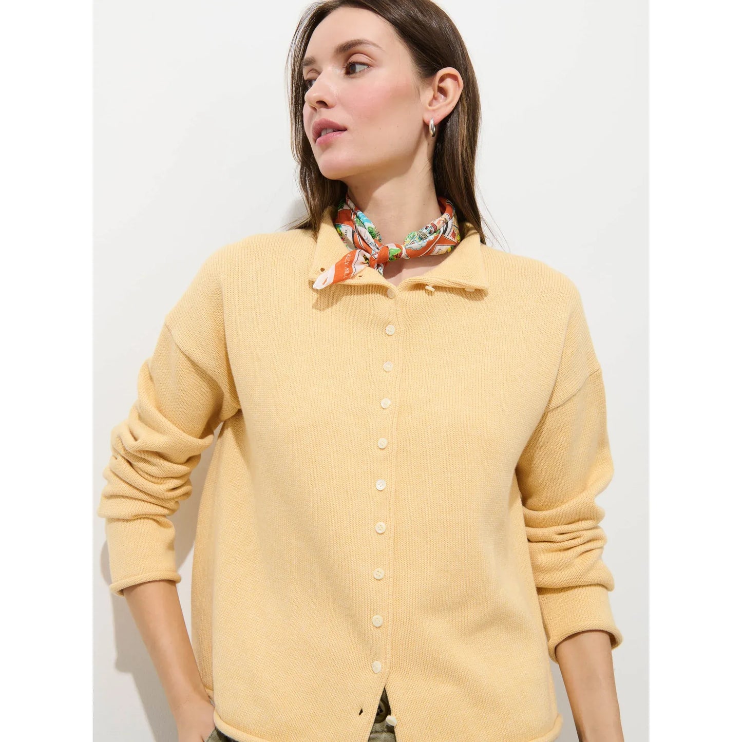 Taylor Cardigan in Cotton Cashmere - Honey Biscuit - DUNE + SALT