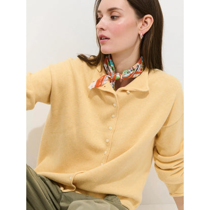 Taylor Cardigan in Cotton Cashmere - Honey Biscuit - DUNE + SALT