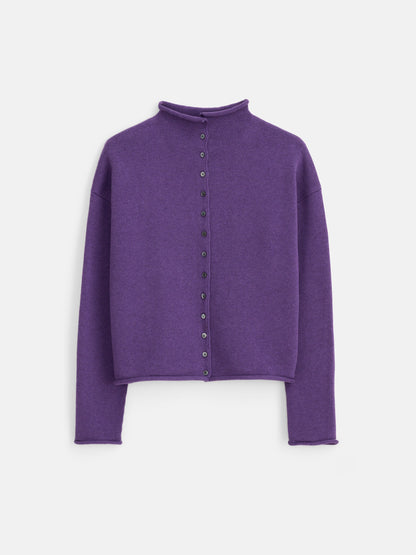 Taylor Cardigan in Cotton Cashmere - Peruvian Purple