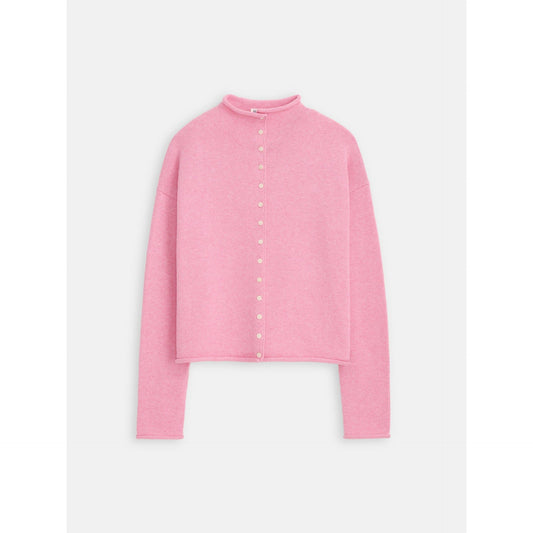 Taylor Cardigan in Cotton Cashmere - Pink Lady - DUNE + SALT