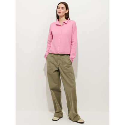 Taylor Cardigan in Cotton Cashmere - Pink Lady - DUNE + SALT