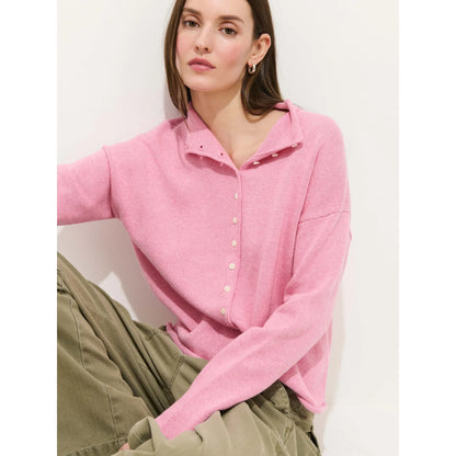 Taylor Cardigan in Cotton Cashmere - Pink Lady - DUNE + SALT