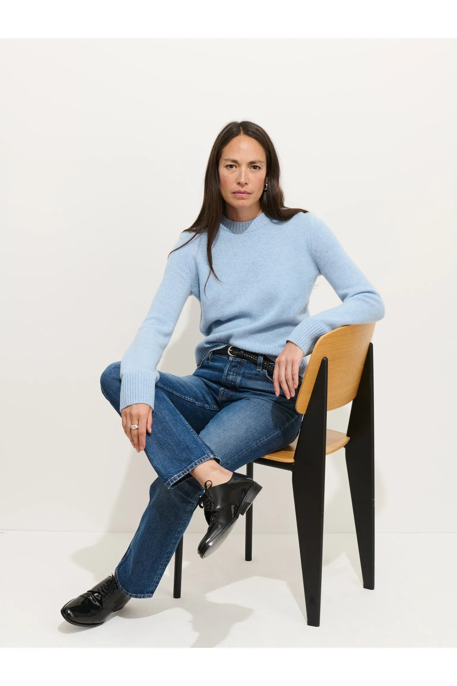 Marais Cashmere Crewneck Sweater - Frost Blue - DUNE + SALT