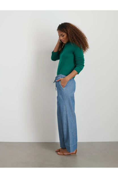 Marais Cashmere Crewneck Sweater - Kelly Green - DUNE + SALT