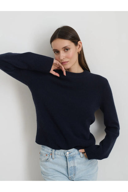 Marais Cashmere Crewneck Sweater - Navy - DUNE + SALT