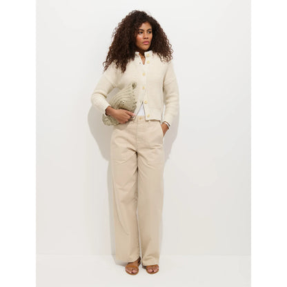 Nico Cardigan in Cotton - Marled Ivory - DUNE + SALT