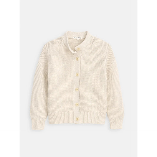 Nico Cardigan in Cotton - Marled Ivory - DUNE + SALT