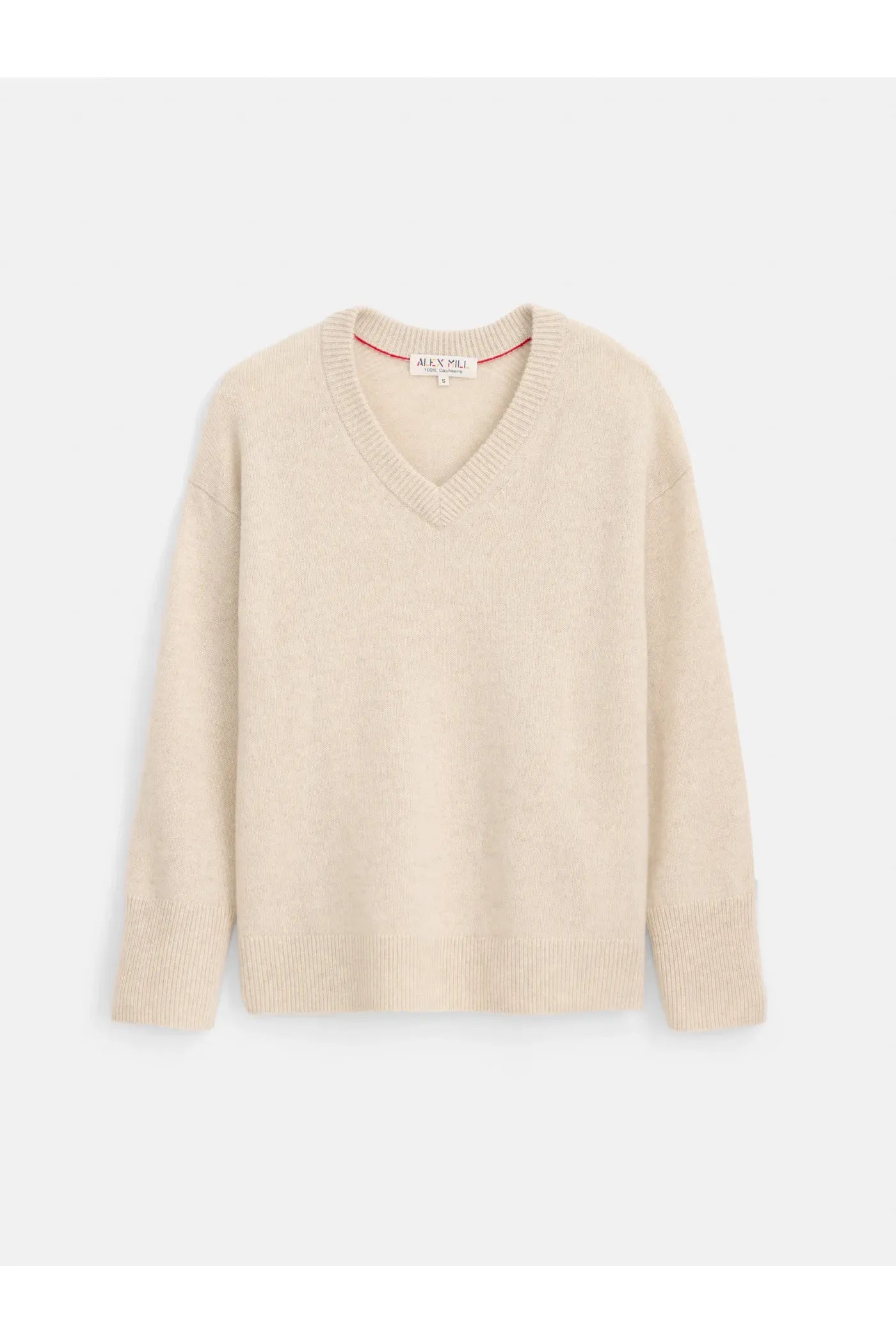 Rowan Cashmere V-Neck Sweater - Heather Ecru - DUNE + SALT