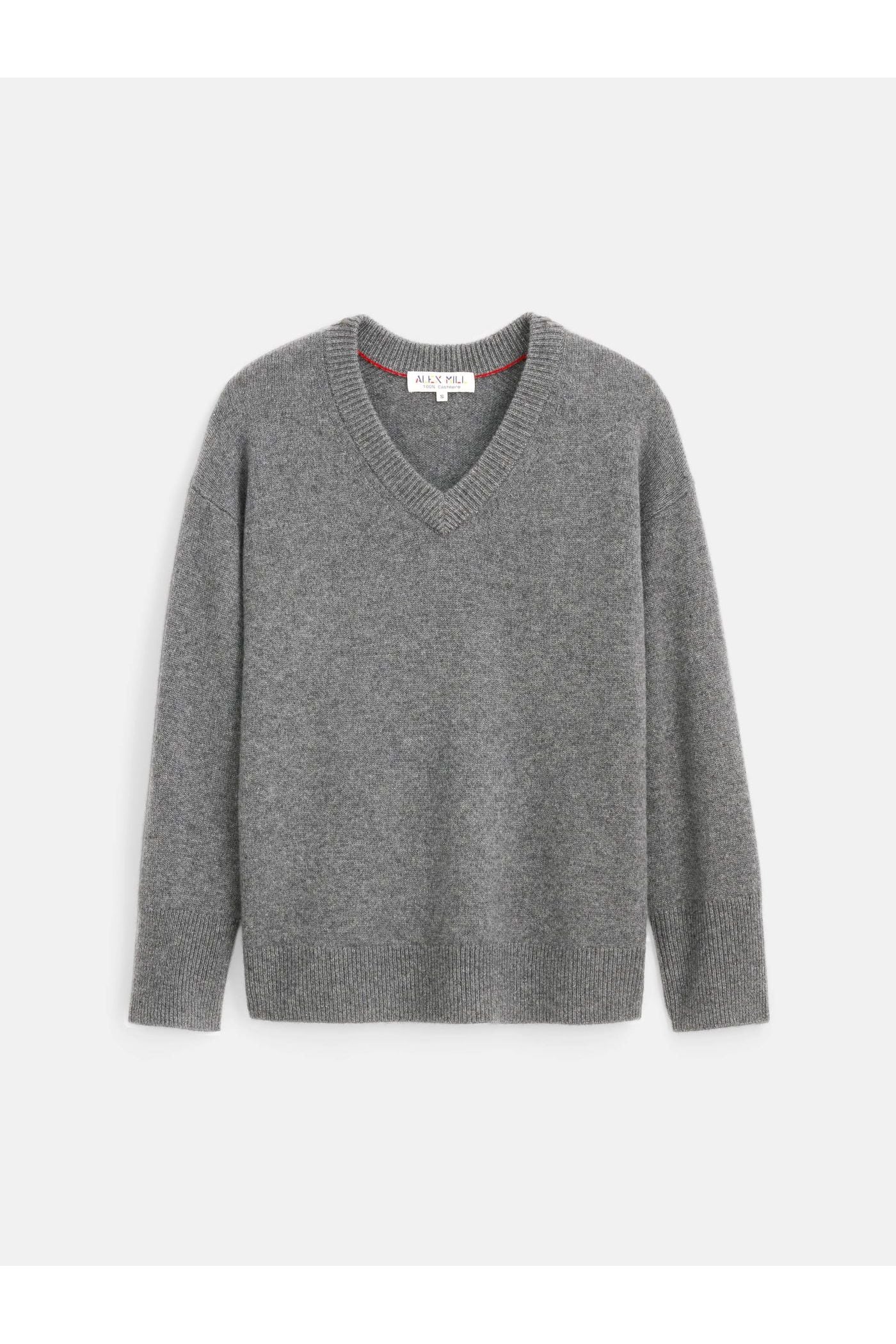 Rowan Cashmere V-Neck Sweater - Sterling Grey - DUNE + SALT