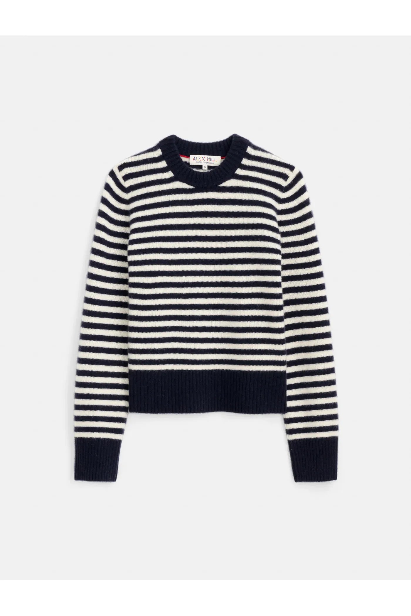 Marais Striped Cashmere Crewneck Sweater - Navy/Ivory - DUNE + SALT