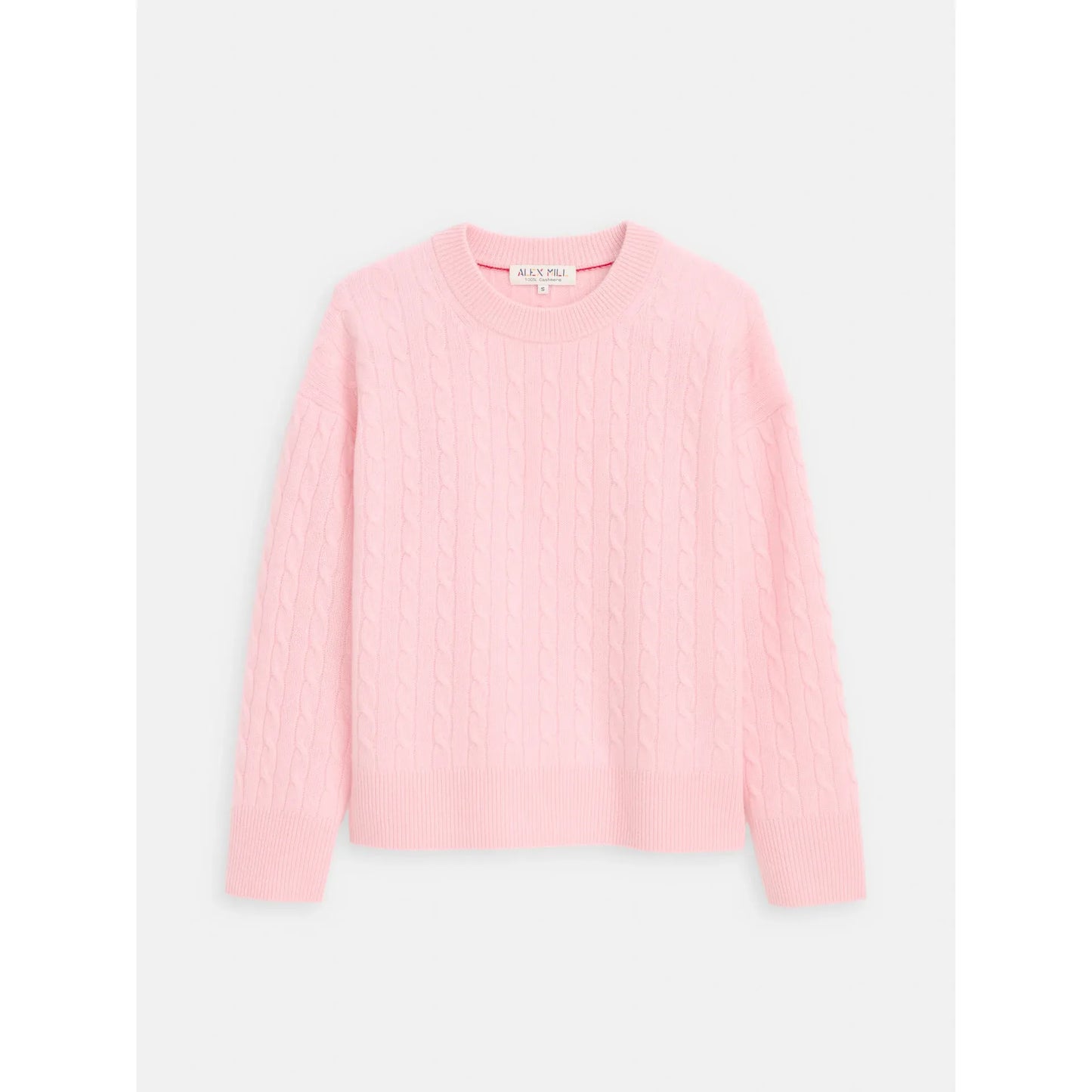 Charlie Cable Sweater in Cashmere - Rose Quartz - DUNE + SALT