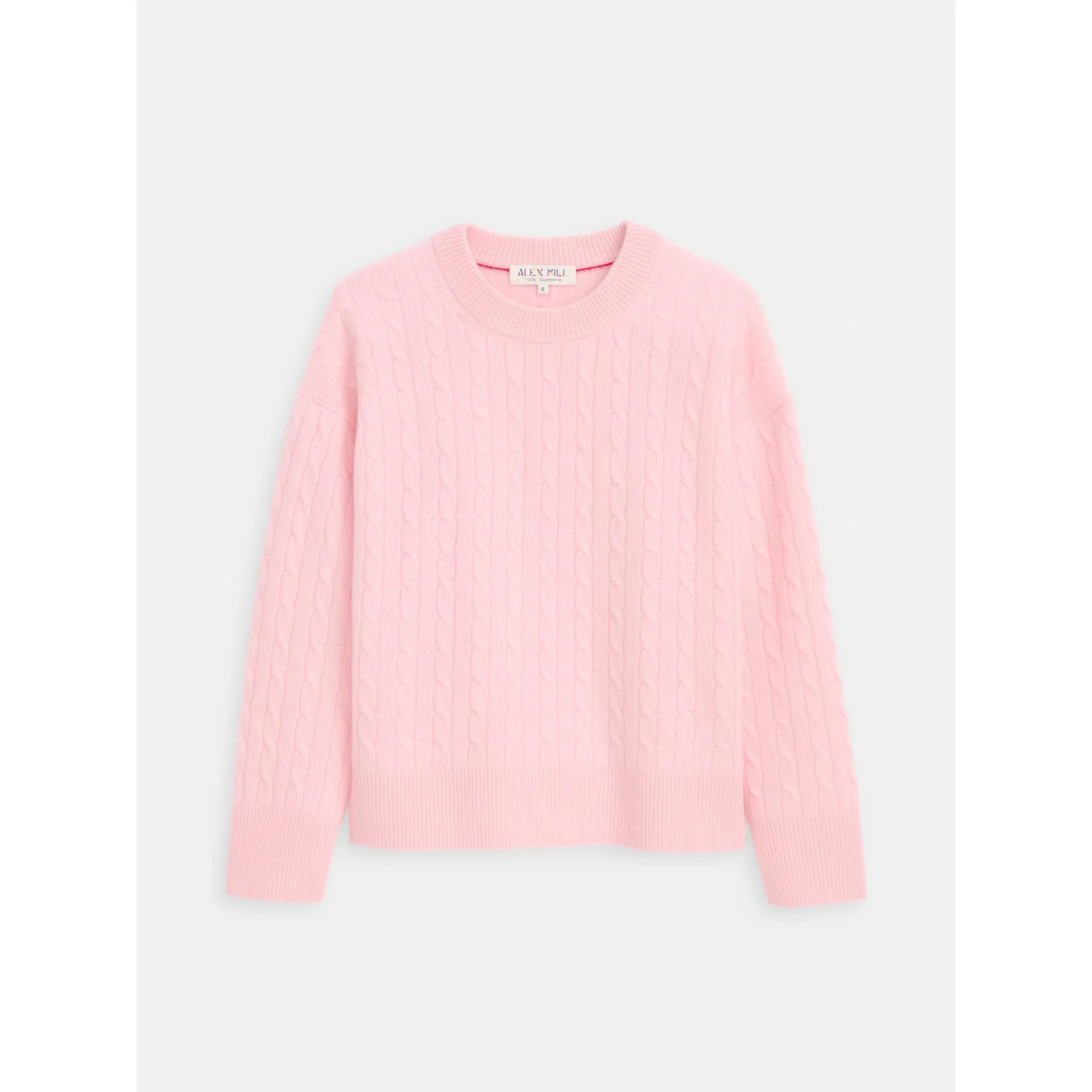 Charlie Cable Sweater in Cashmere - Rose Quartz - DUNE + SALT