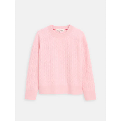 Charlie Cable Sweater in Cashmere - Rose Quartz - DUNE + SALT