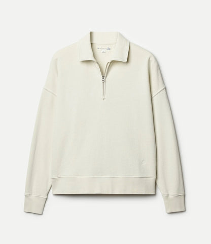 Cropped Retro Fleece Women's Half-Zip Sweatshirt - Cashew - DUNE + SALT