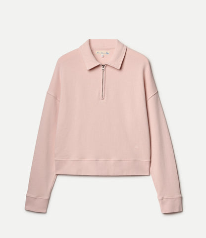 Cropped Retro Fleece Women's Half-Zip Sweatshirt - Shell - DUNE + SALT