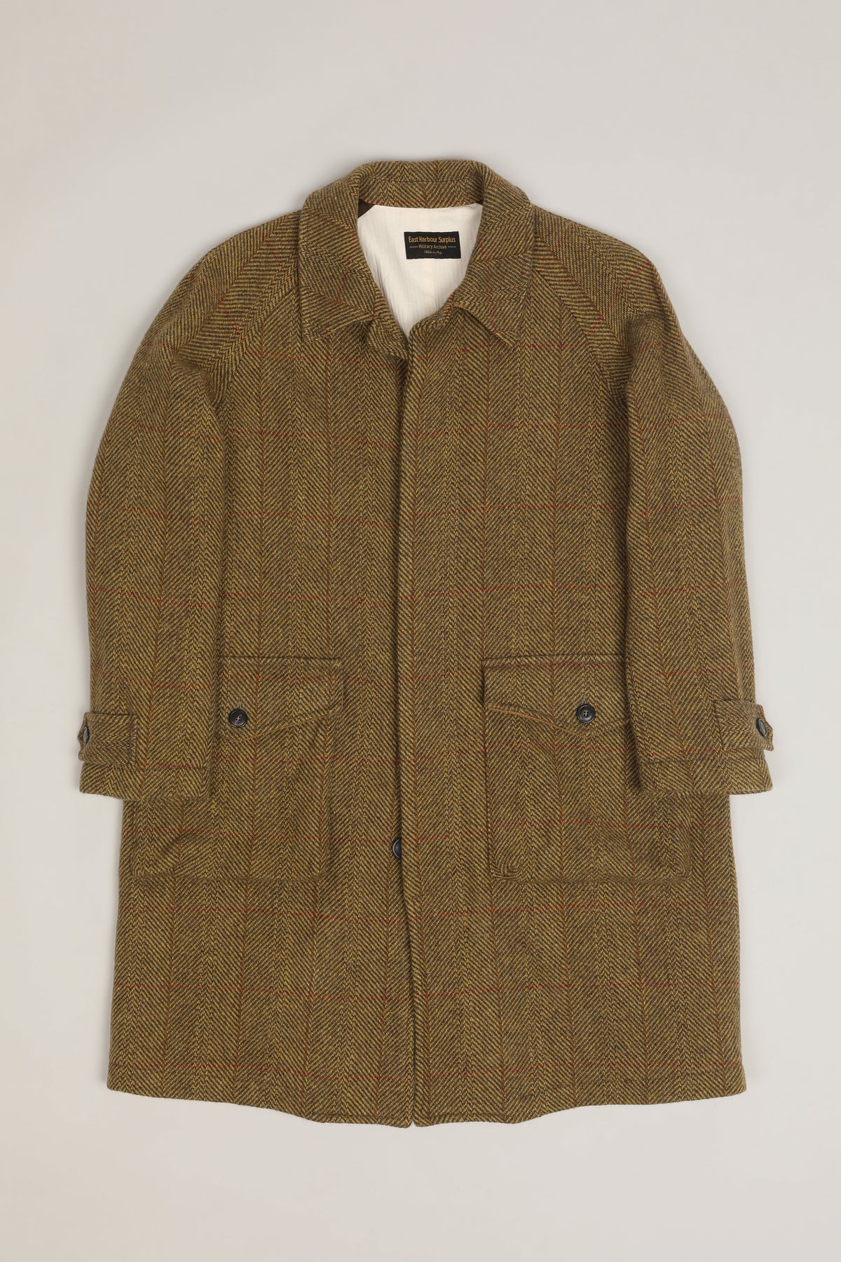 East Harbour Surplus Yardley Shetland Wool Coat - Ocre Dark Olive Green