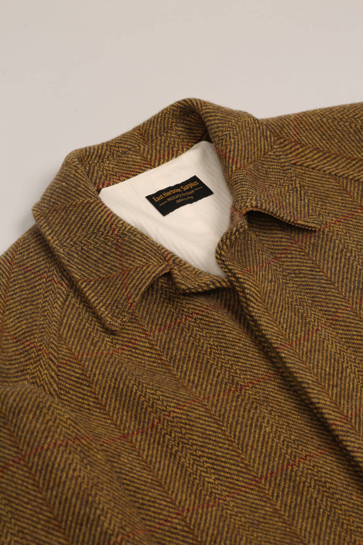 East Harbour Surplus Yardley Shetland Wool Coat - Ocre Dark Olive Green