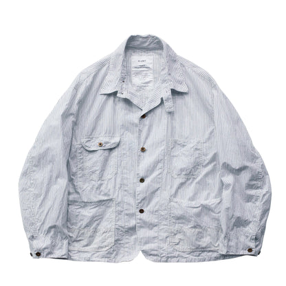 Men's white Stripe Shirtalls by H-Unit featuring a classic striped design and button-up front, casual and stylish for everyday wear.