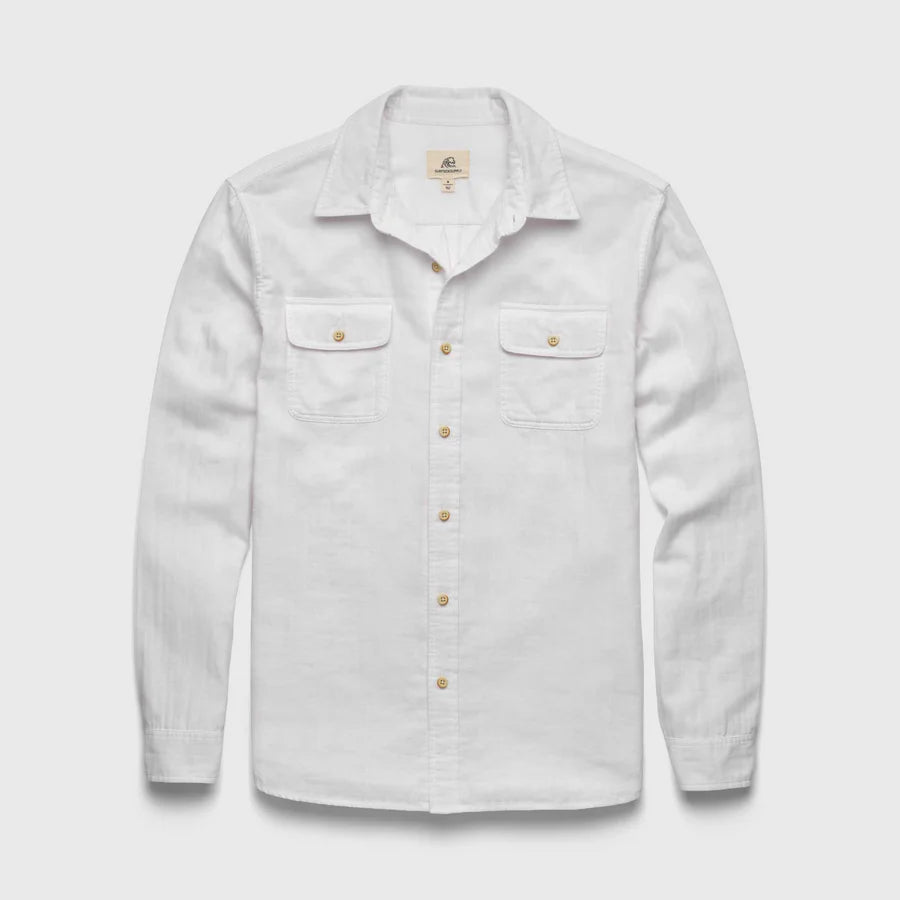 Zhu Double Gauze Shirt - White - DUNE + SALT