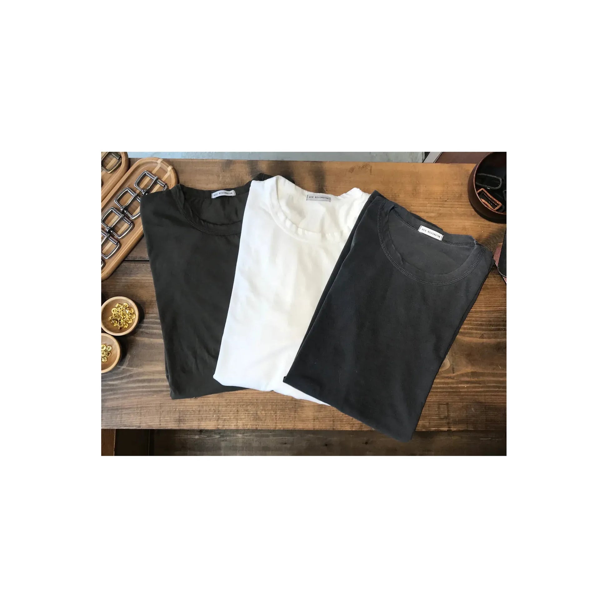 Men's Supima SS Crewneck Tee by Ace Rivington in carbon color, displaying a soft, stylish short-sleeve cotton T-shirt.
