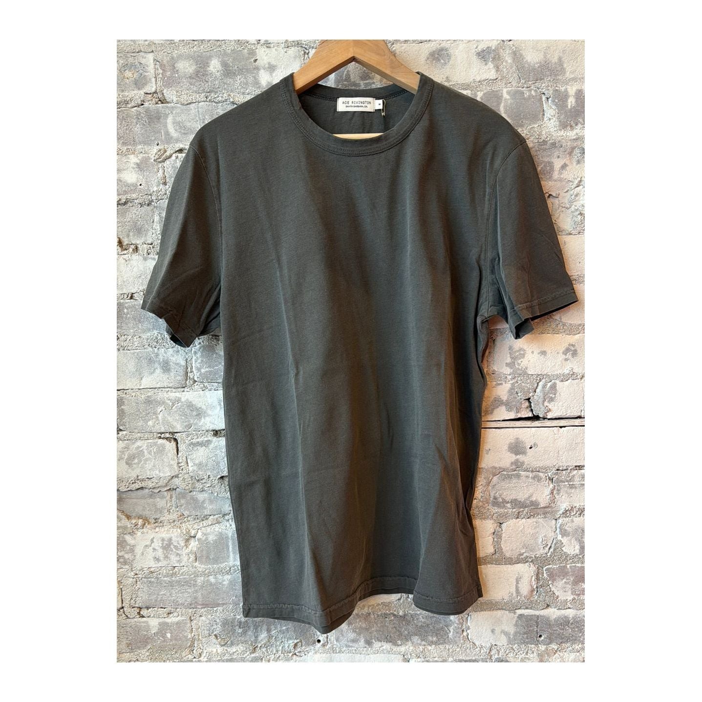 Men's Supima SS Crewneck Tee by Ace Rivington in carbon color, featuring a soft cotton fabric and classic fit.