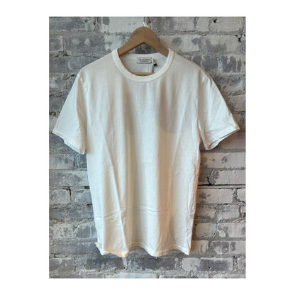 Men's Supima SS Crewneck Tee by Ace Rivington in chalk, showing a classic short-sleeve crewneck shirt with a smooth fabric texture.