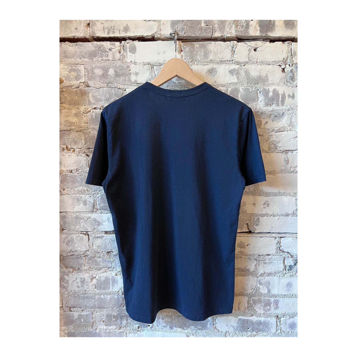 Men's navy Supima SS crewneck tee by Ace Rivington, shown flat with short sleeves and soft cotton fabric detail.
