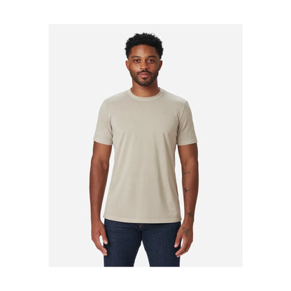 Men's Supima SS Crewneck Tee by Ace Rivington in sand, featuring a classic crewneck design and soft cotton fabric.