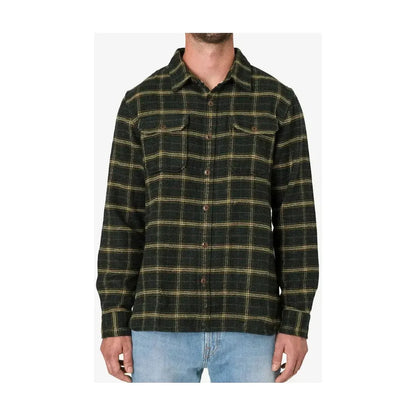 Men's utility flannel shirt by Ace Rivington in Forest Hound pattern, featuring a rugged, casual design with button-up front and chest pockets.