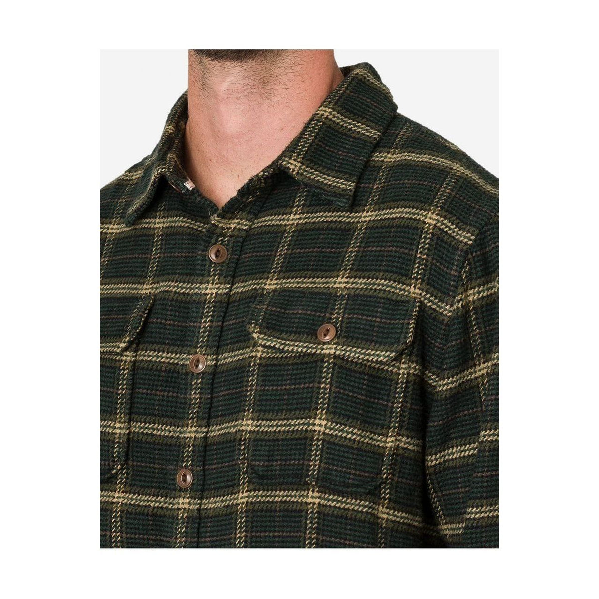 Men's utility flannel shirt in forest hound print by Ace Rivington, featuring a rugged design and button-up front.
