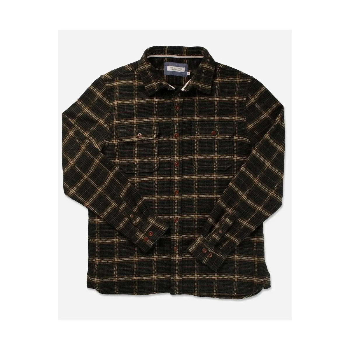 Men's utility flannel shirt in Forest Hound pattern by Ace Rivington, featuring a rugged, forest-inspired design.