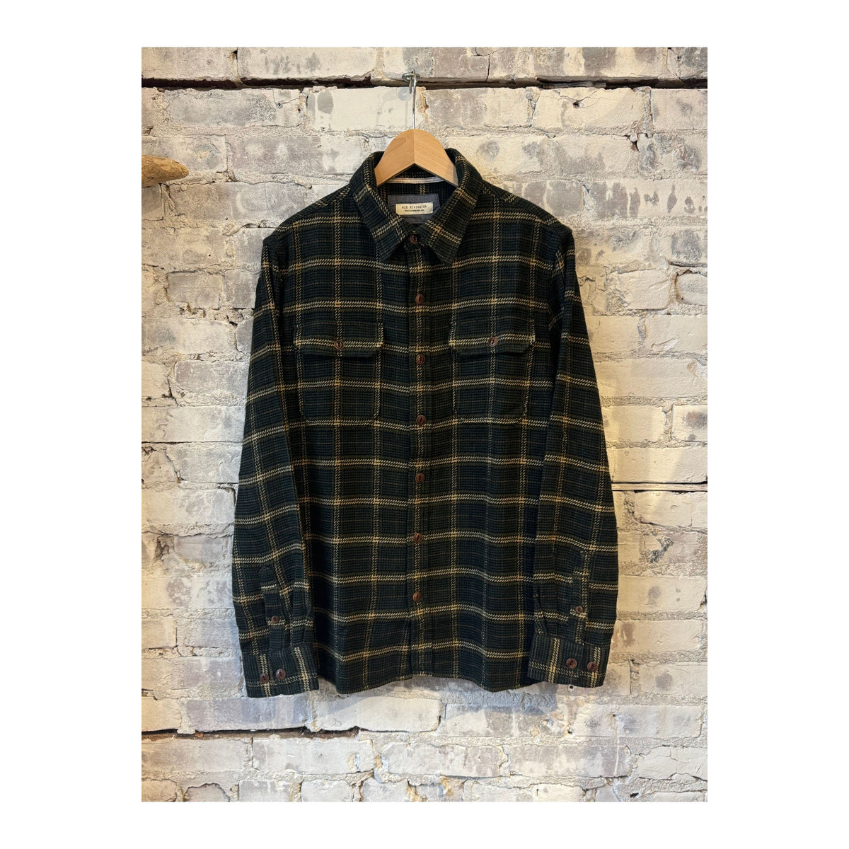 Men's utility flannel shirt in forest hound check by Ace Rivington, featuring a classic plaid pattern and durable fabric.