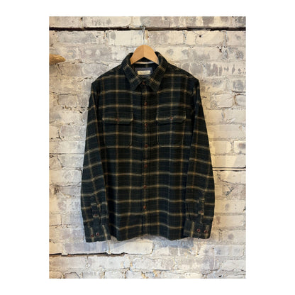 Men's utility flannel shirt in forest hound check by Ace Rivington, featuring a classic plaid pattern and durable fabric.