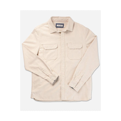 Men's utility winter flannel shirt in ecru by Ace Rivington, featuring a classic plaid pattern and button-up design.