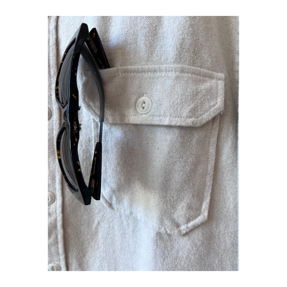 Men's utility winter flannel shirt in ecru by Ace Rivington, featuring a cozy plaid design and button-up front.