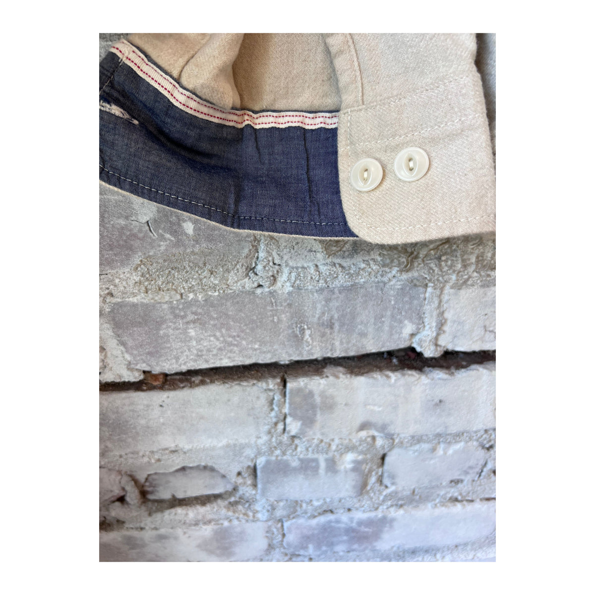 Men's utility winter flannel shirt in ecru by Ace Rivington, featuring a classic plaid pattern and warm, soft fabric.